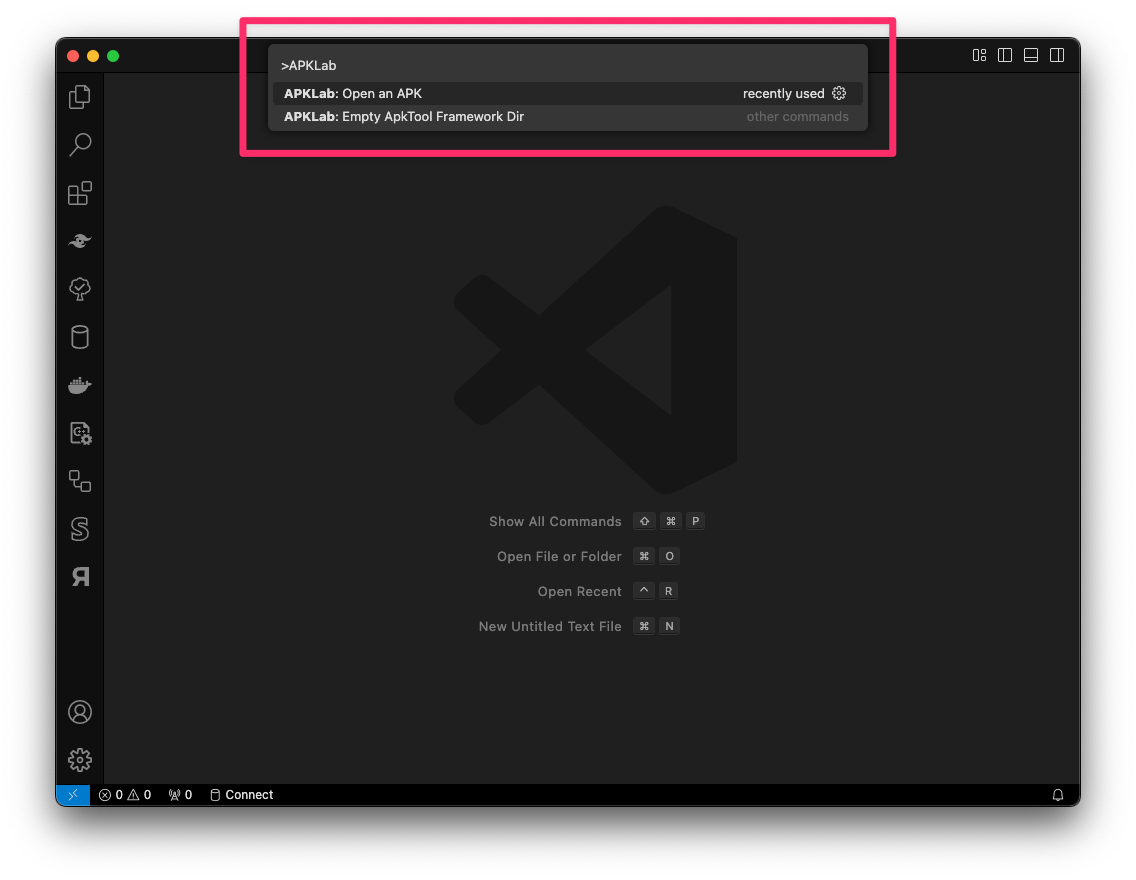 Visual Studio Code - APKLab - Open APK