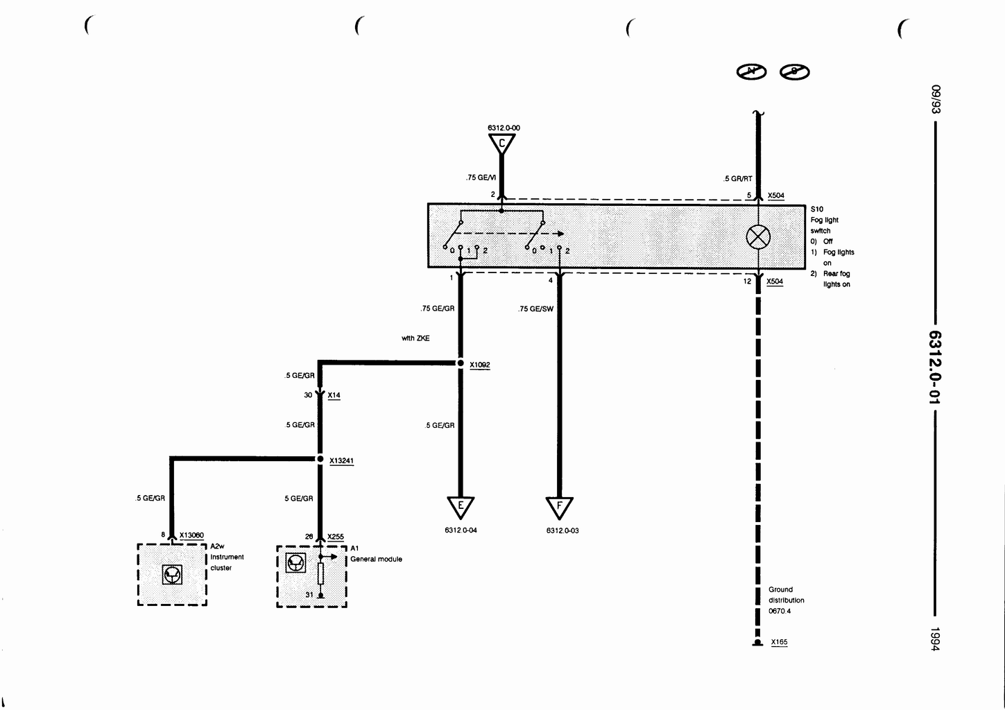 Fog Light-switch (by Vimercati) Scheme Diagram (6312.0-01)